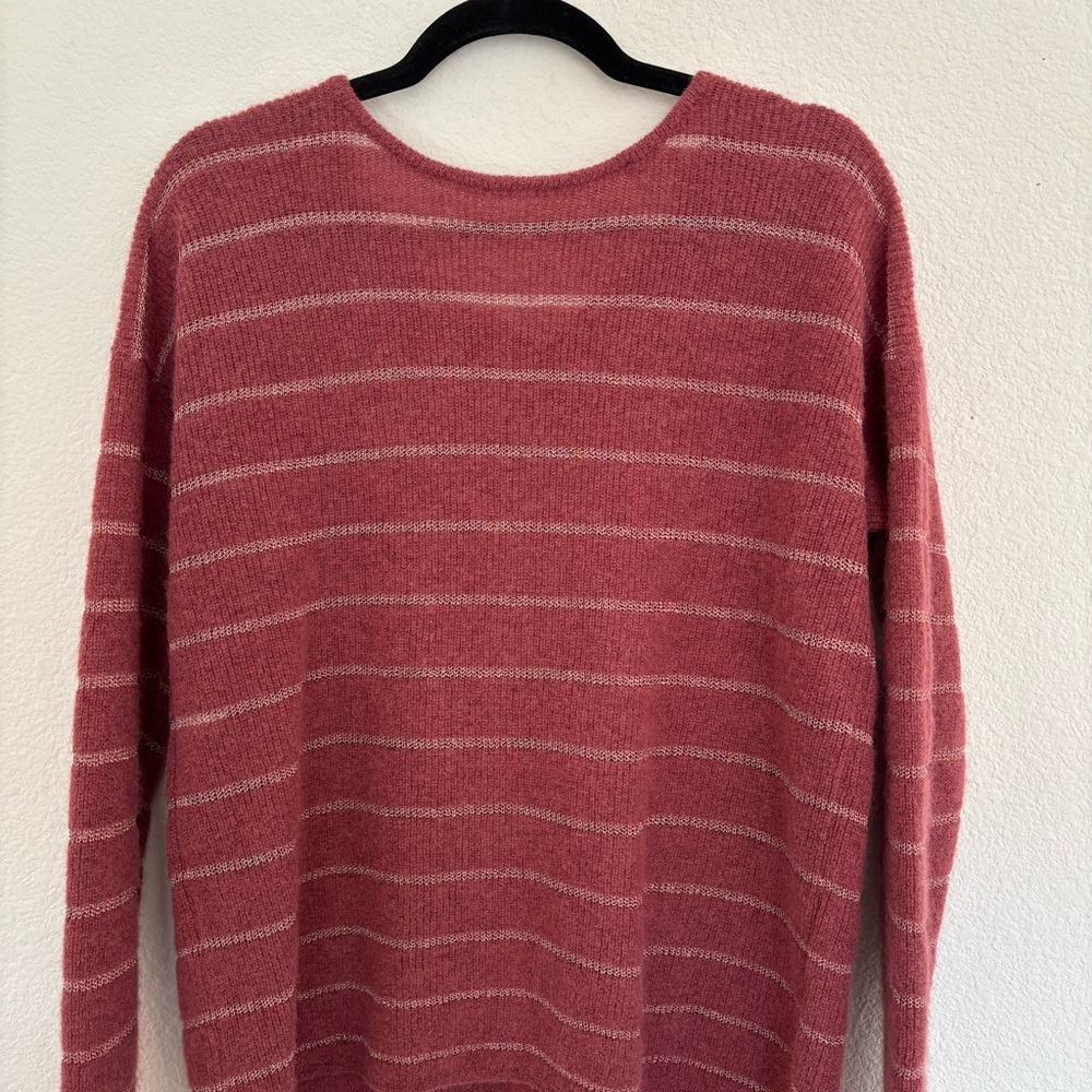 Sezane Gaspard Cardigan Sweater Dark Rosewood Gold - Picture 8 of 9